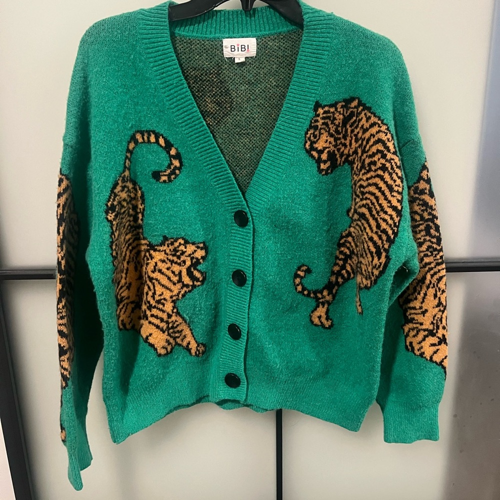 Bibi Tiger Sweater | Emerald Green | Small